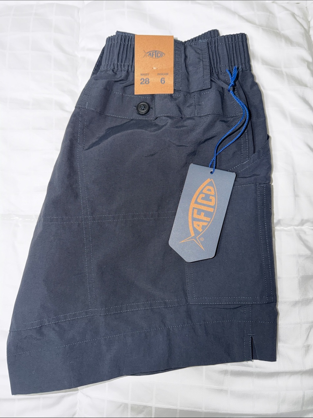 AFTCO Dark Navy Elastic Waist Performance Shorts